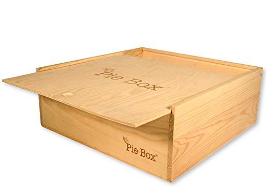 Wooden Pie Box | Box Carrier for Pies, Cakes, Cookies, Cupcakes, Doughnuts, Tarts and Any Baked Creation and Dessert| Reusable, Sustainable and Eco-Conscious