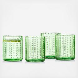 Darbie Angell Dappled Clouds Double Old-Fashioned Glass, Set of 4