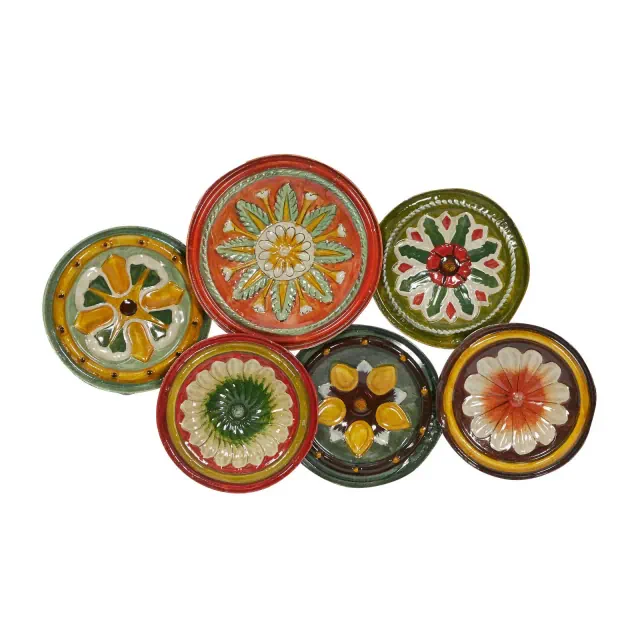 Metal Plate Wall Decor with Spanish Designs Black - Olivia & May: Rustic Iron Decorative Plate, Vertical Orientation
