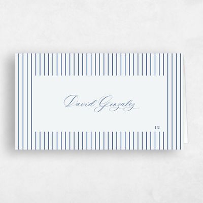 Mist, Blue Wedding Place Card - Robin