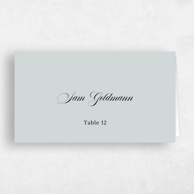 Grey Typography Wedding Place Card - Kellan