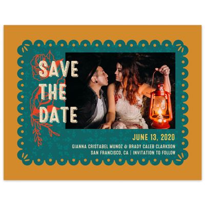Gold, Orange Wedding Digital Save the Date - Rios Landscape