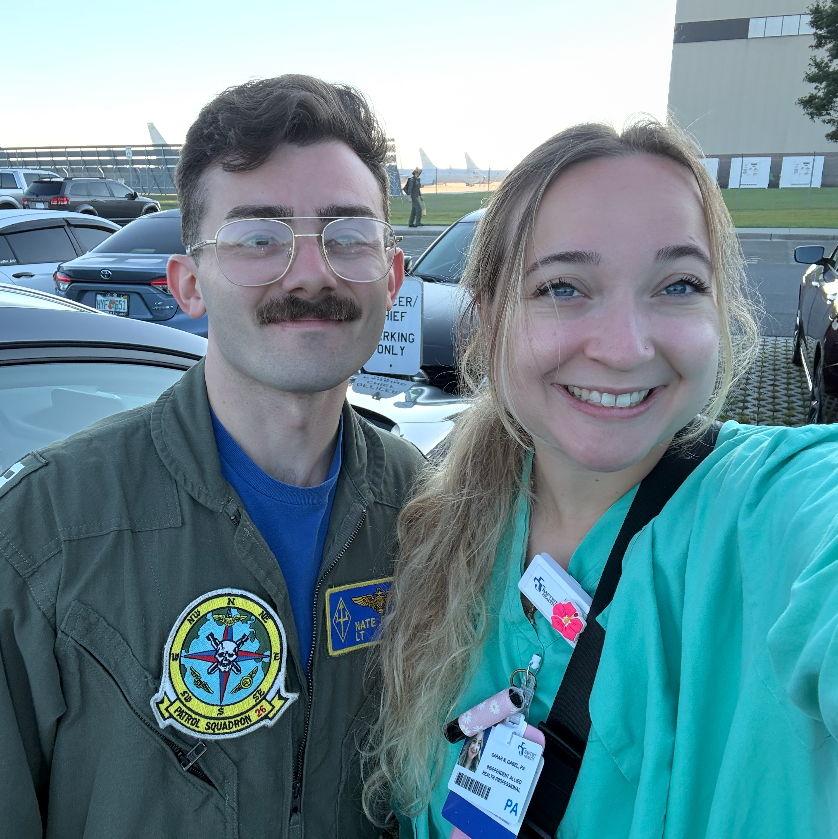 Sarah dropping Nathan off to deploy for Italy before heading in to work :(