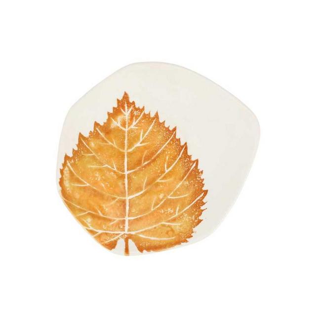 VIETRI Autunno Birch Leaf Salad Plate