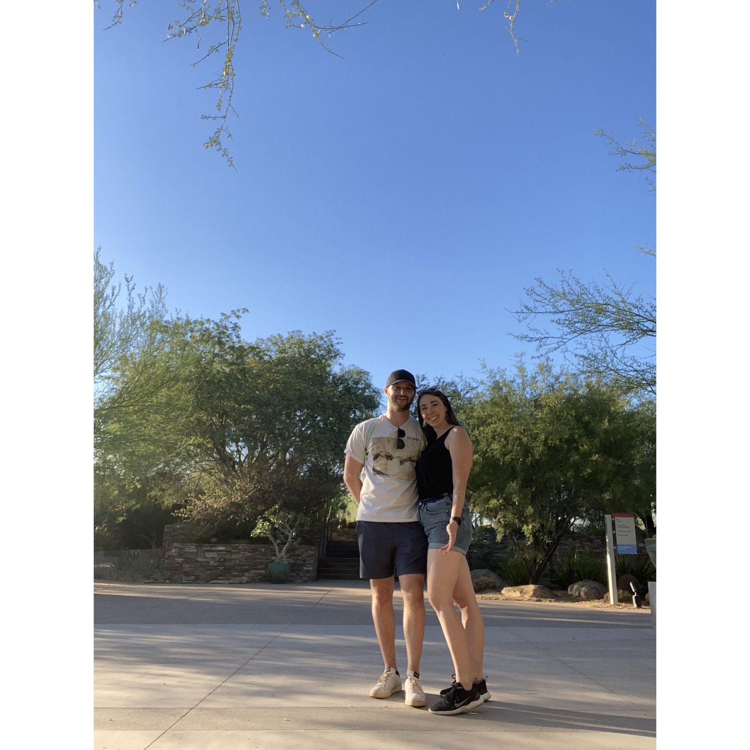 Our first photo together! Sean tried to surprise Nora on a date to the Desert Botanical Garden but he couldn’t get anything past her!