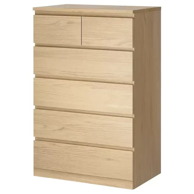 Ikea 6-drawer Dresser (Stained oak veneer)