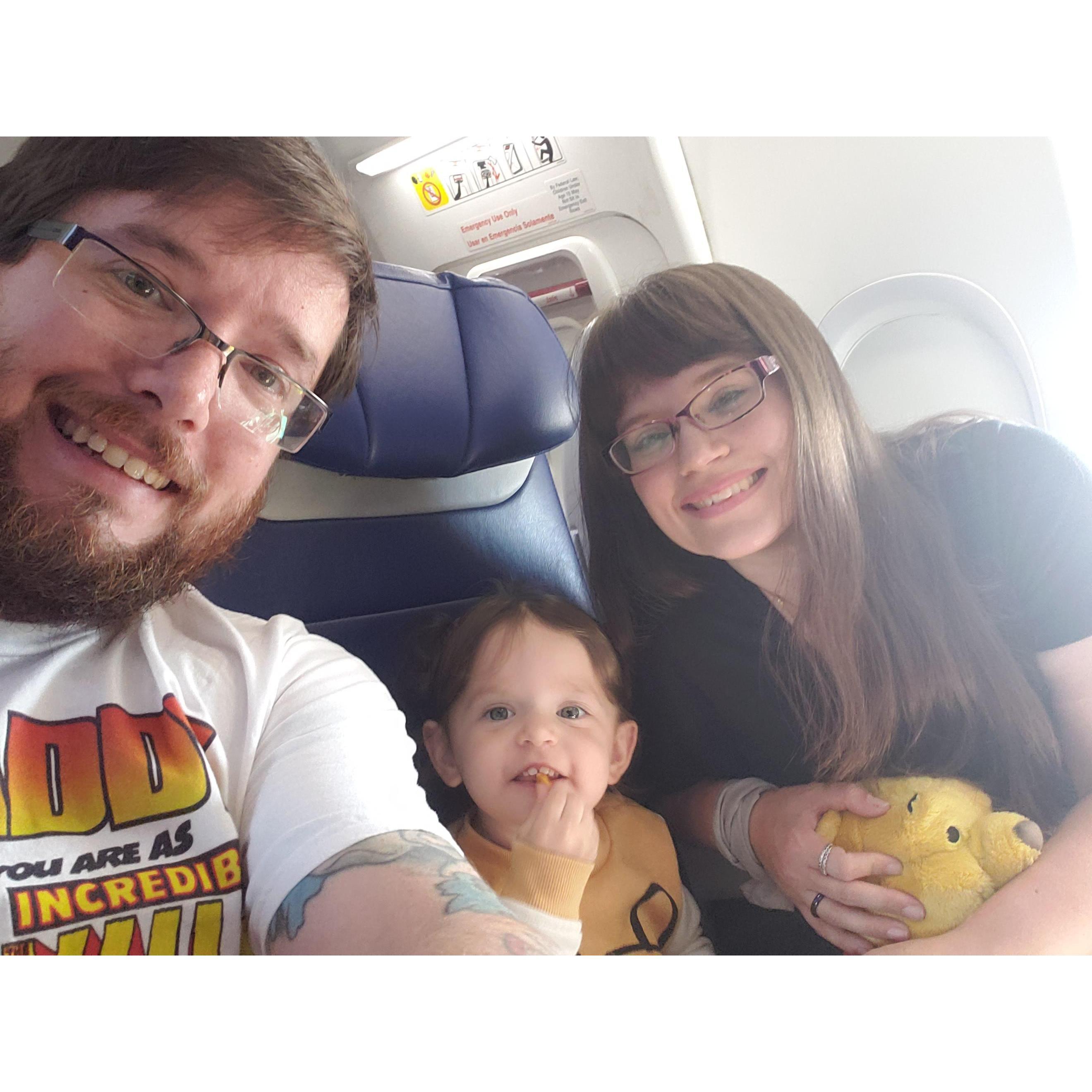 Our first time flying together as a family.