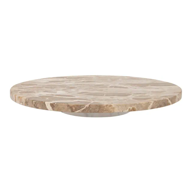 Storied Home Scandinavian Round Marble Lazy Susan, Multicolor
