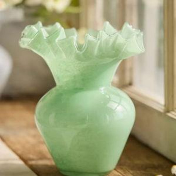 Ruffled Glass Bud Vase