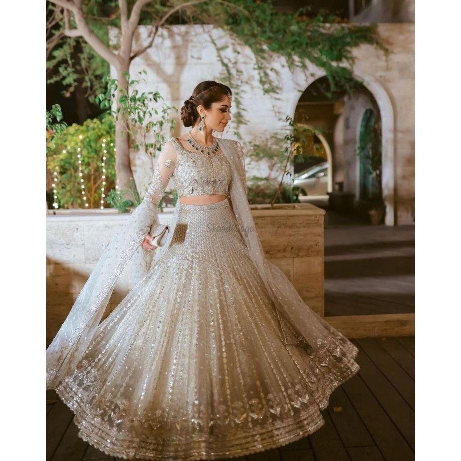 This lehenga set can worn on Sangeet Night (something Blingy and shimmery)