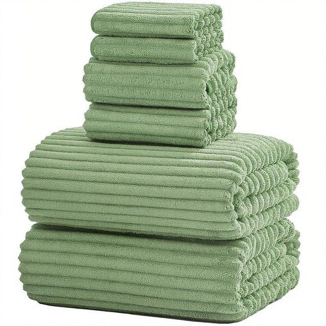 NALIVO 6-Piece Bath Towel Set(30"x60"), 2 Large Bath Towel Sheets, 2 Hand Towels and 2 Washcloths - Highly Absorbent Quick Dry Microfiber,Ultra Soft Towel Set for Bathroom (Sage Green
