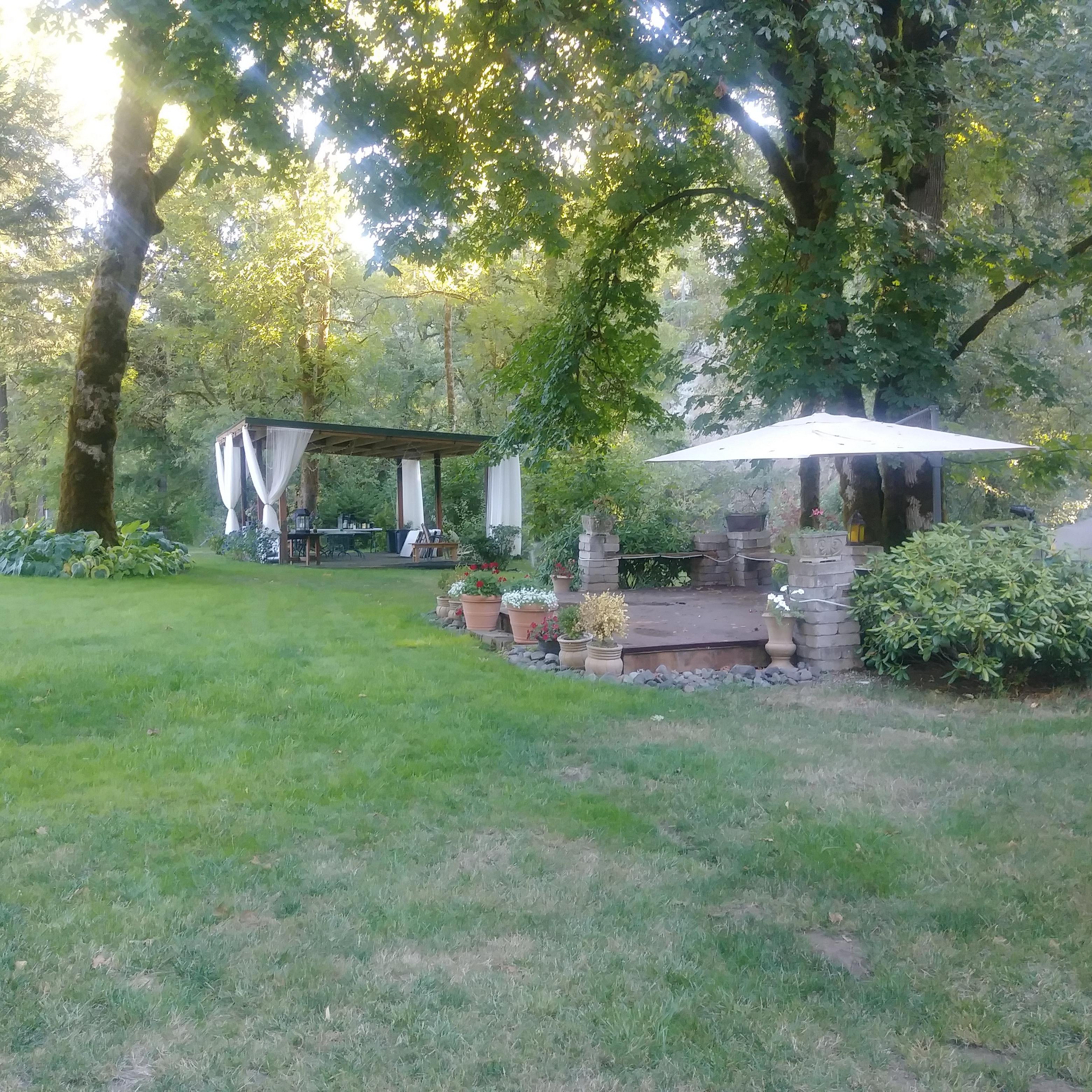 The forest will be a wonderful backdrop to our DJ station and food area.