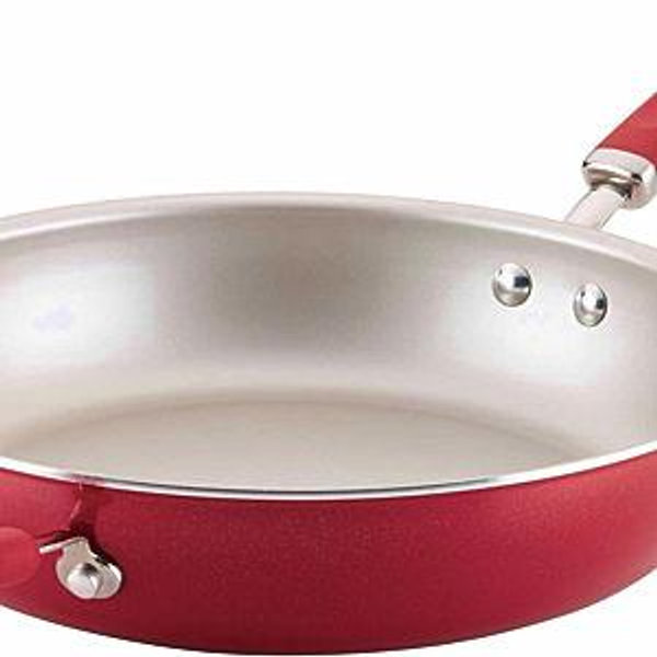 Rachael Ray Create Delicious Deep Nonstick Frying Pan / Fry Pan / Skillet - 12.5 Inch, Red