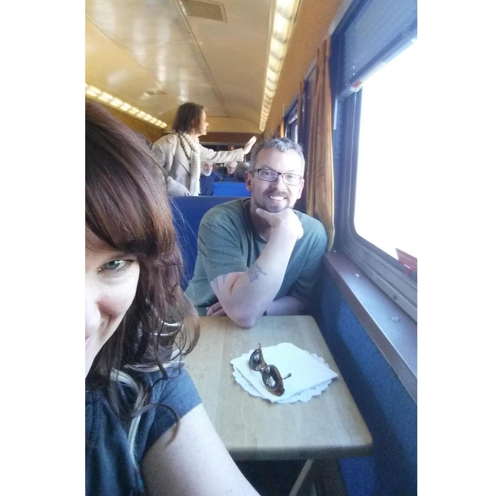 Hill Country Flyer train ride for his birthday - 2016...a great way to see different landscape...plus, we both love trains.