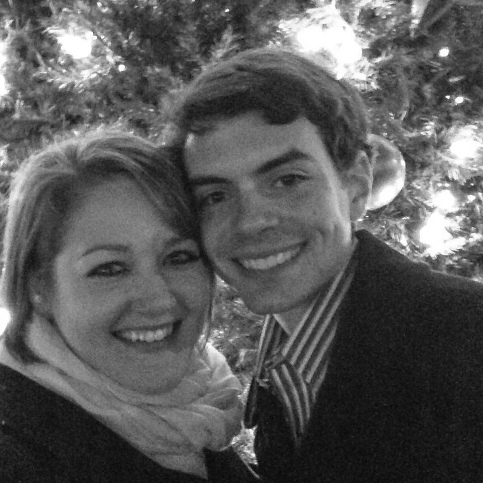 November 2013 - Beavercreek, Ohio - First photo together taken at The Greene Tree Lighting