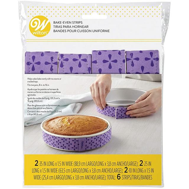 Wilton Bake-Even Strips, Takes Baking to the Next Level, Keeps Cakes More Level and Prevents Crowning with Cleaner Edges for a Professional Look and Easier Decorating, 6-Piece