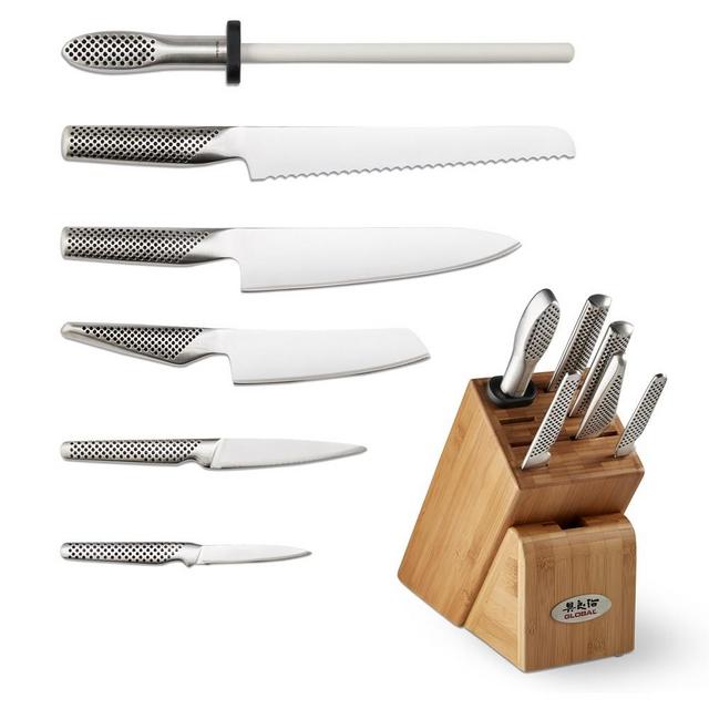 Global Classic 7-Piece Takashi Knife Wood Block Set
