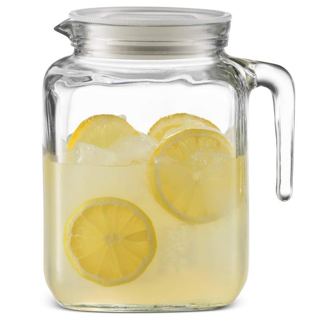 Bormioli Rocco Hermetic Seal Glass Pitcher With Lid and Spout [68 Ounce] Great for Homemade Juice Iced Tea or for Glass Milk Bottles