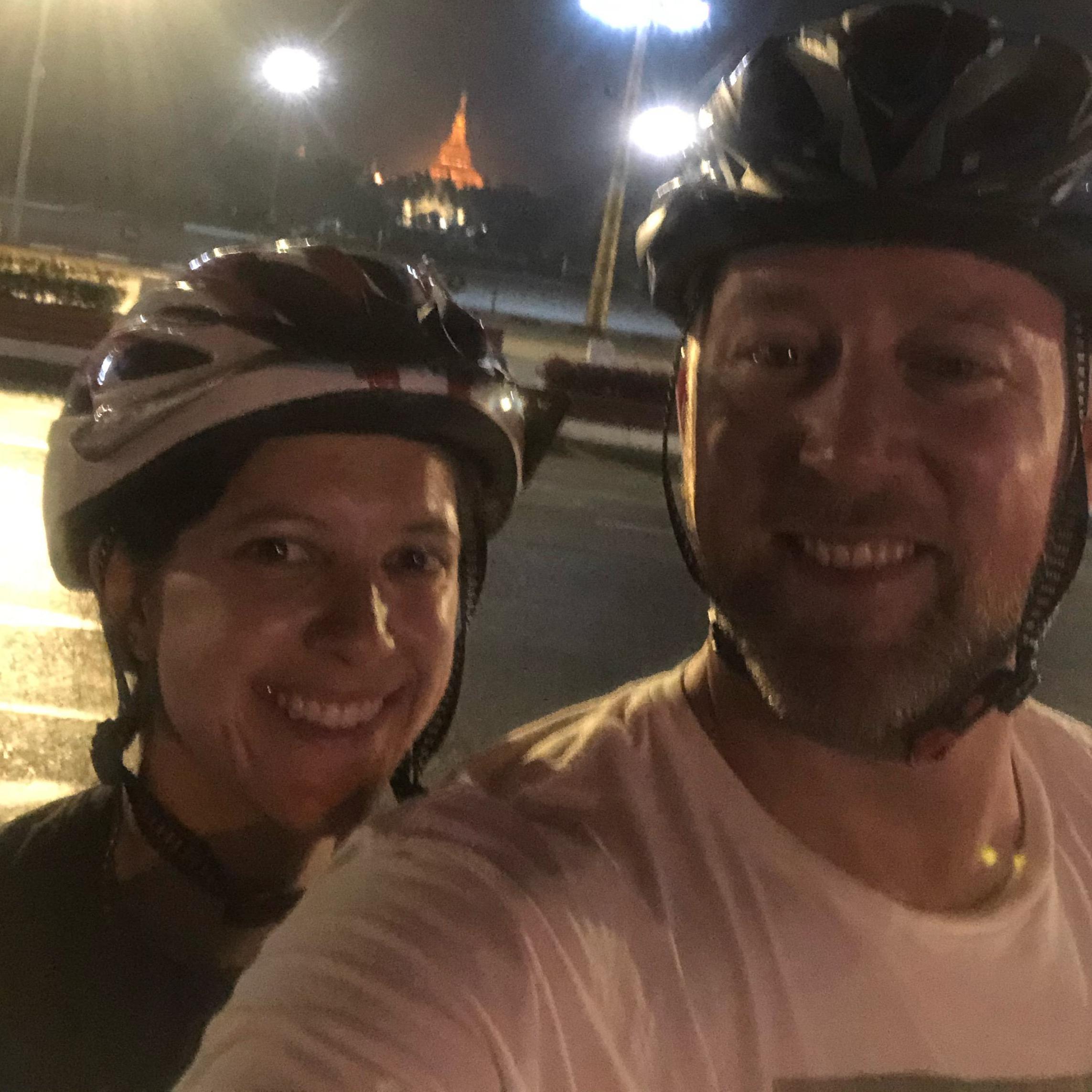 Kendall moved to Myanmar in early 2020 to end their long-distance relationship. During her first weekend in Yangon, Aaron took her on a bike ride around the city.