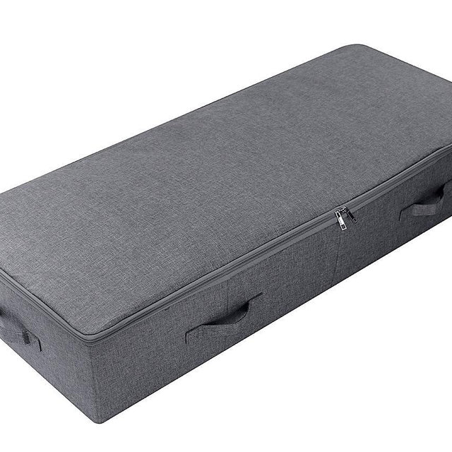 Large Under the Bed Storage Container for Duvets, Blankets Bedding Accessories, Black Gray