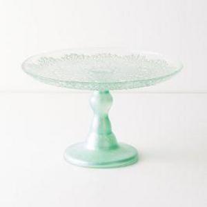 Metallic Lace Cake Stand - Large Gold