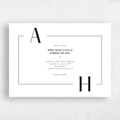 White Wedding Invitation - Wetherby Landscape