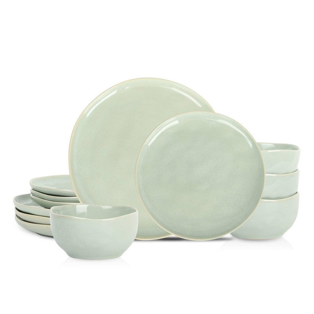 Stone Lain 12pc Mirella Stoneware Dinnerware Set Light Green