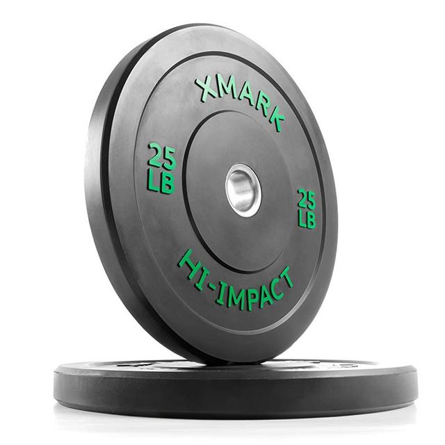 XMark Hi-Impact Bumper Plate Weight Plate for Olympic Barbell, Strength Training Bumpers for Home, School Weight Rooms, and Club Gyms