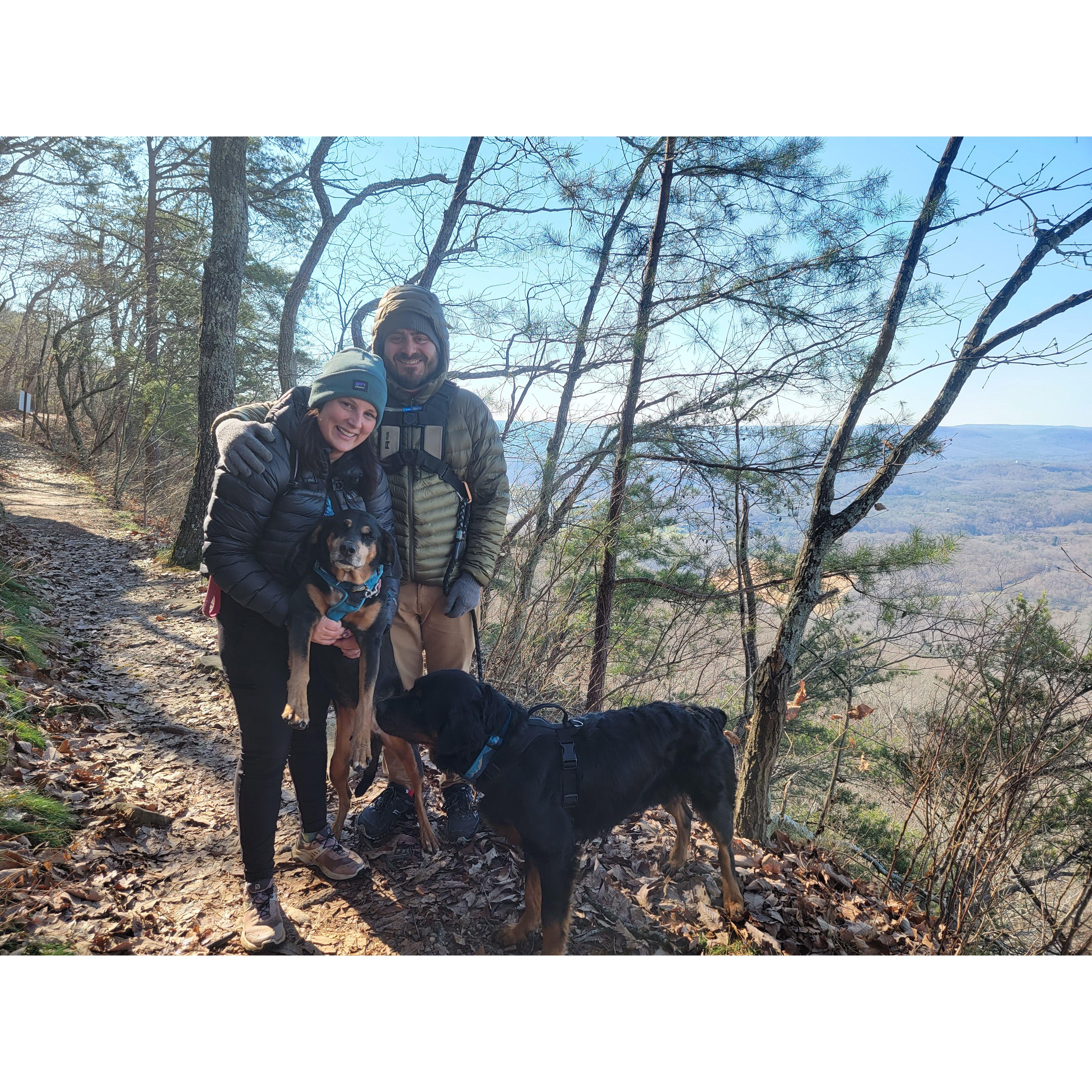 Our first family photo with Lou and Mags.