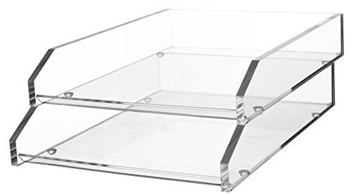 Kantek Acrylic Double Letter Tray, 10.6-Inch Wide x 13.9-Inch Deep x 4.8-Inch High, Clear (AD15)