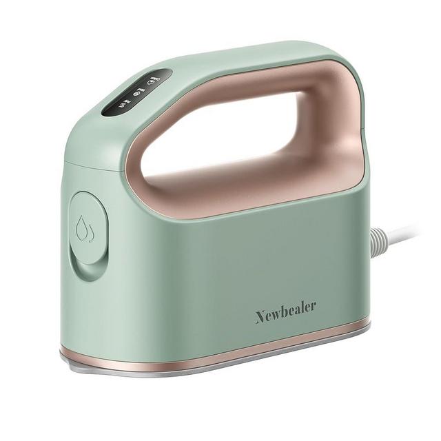Newbealer Smart Steam Iron - 1200W Turbocharged Steam for Clothes, 3-Level Steam & Dry Ironing, 45s Fast Heat-up, Nonstick Soleplate, 170ml Water Tank, Auto-Off, 360° Steaming for Home Use, Green