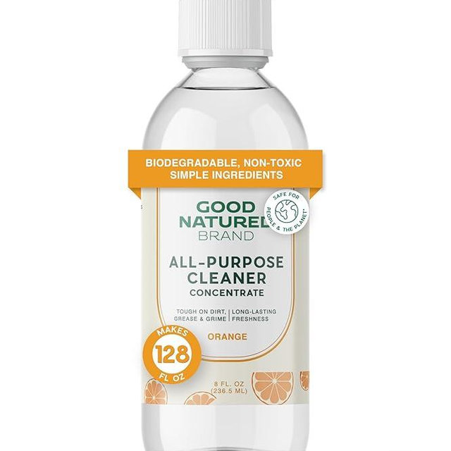 Good Natured Brand All-Purpose Cleaner Concentrate | Multi-Surface Cleaner | Natural Orange Essential Oil | Multipurpose Cleaner Concentrate All Surfaces | Orange | 8oz makes 128oz