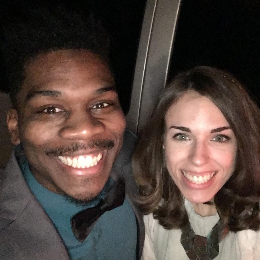 Leaving the Gala on our first 'date' Dec. 18, 2016. Also our first selfie together.