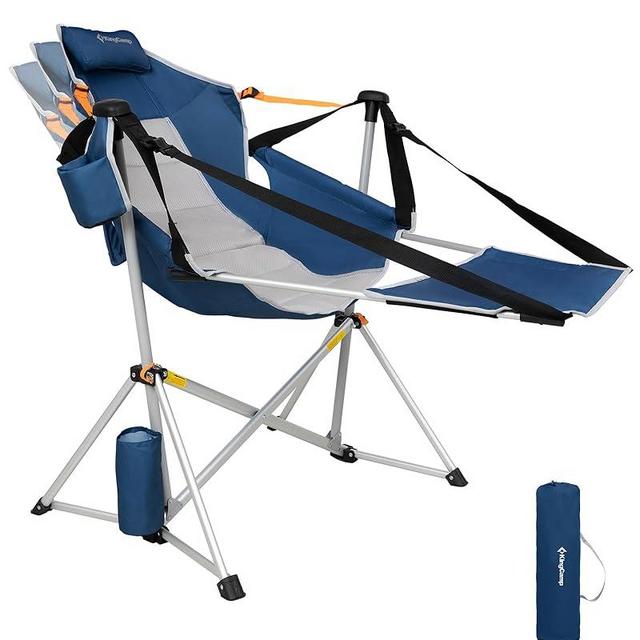KingCamp Hammock Chair with Footrest – Heavy Duty Swinging Rocking Camping Chairs for Adults up to 400lbs, Folding Portable Oversized Rocker with Cup Holder & Pillow for Outdoor Beach Lawn RV Sports