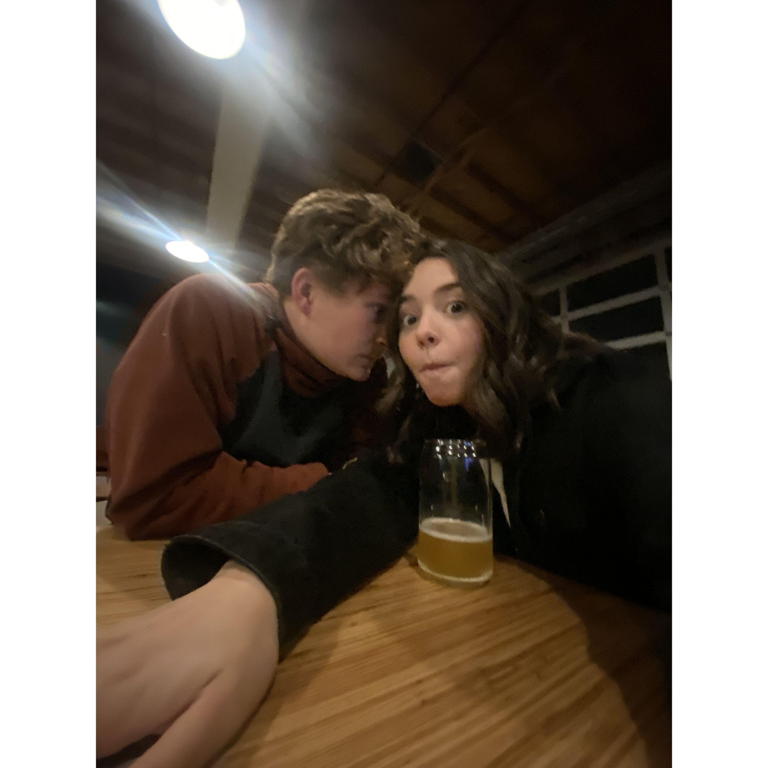 Winter 2023: The first date night when we both could legally drink. We both remember feeling like we were for sure going to get in trouble.