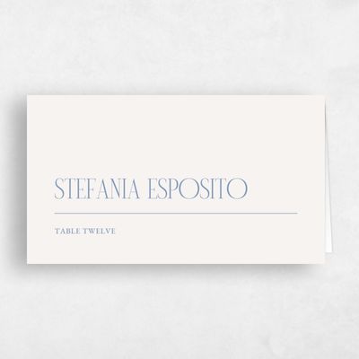 Denim Blue Wedding Place Card - Jaden