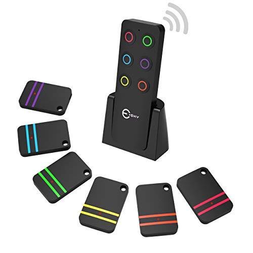 Esky Key Finder, Wireless RF Item Locator Item Tracker Support Remote Control,1 RF Transmitter and 6 Receivers - Wireless Key RF Locator, Pet Tracker Wallet Tracker