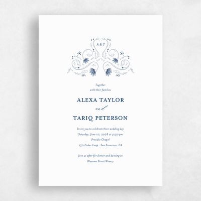 Gray, Grey Wedding Invitation - Sabriel Classic