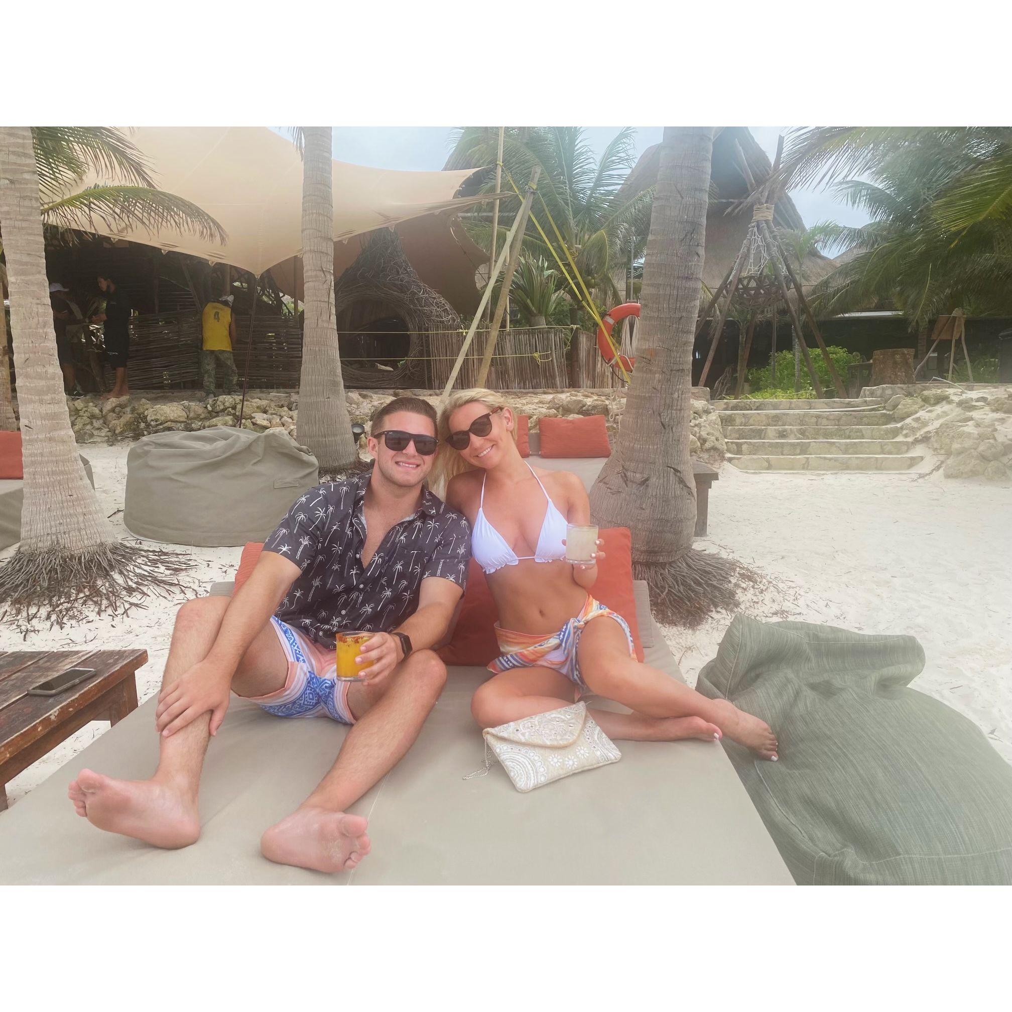 2021, Allyson and Dylan in Tulum, a fantastic trip and the location of Allyson's bachelorette party