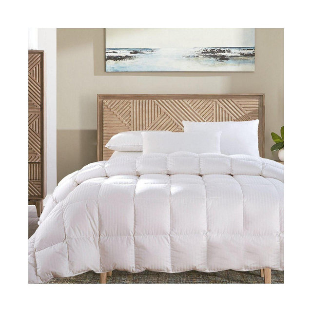 Egyptian Cotton Damask Stripe Down Comforter Lightweight, King/CalKing