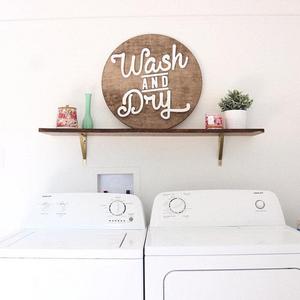 24" Wash And Dry | Wood Sign | Wood Cutout | HomeDecor | Name Cutout | Wood Cutout | Custom | Personalized Wall Decor