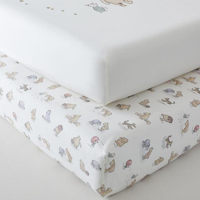 Organic Winnie the Pooh Picture Perfect & Allover Icon Crib Fitted Sheet Bundle - Set of 2