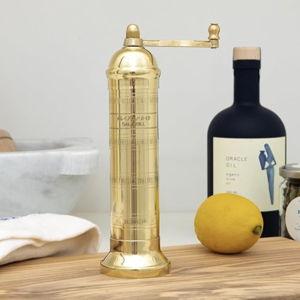 The Original Greek Salt Mill 8 Inch Tall | European Salt Mill Grinder with Crank Handle | Manual Salt Grinder | Salt Refillable - Brass