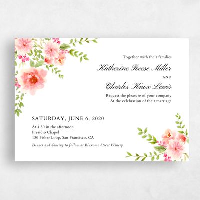 Pink Wedding Invitation - Tillage Corner