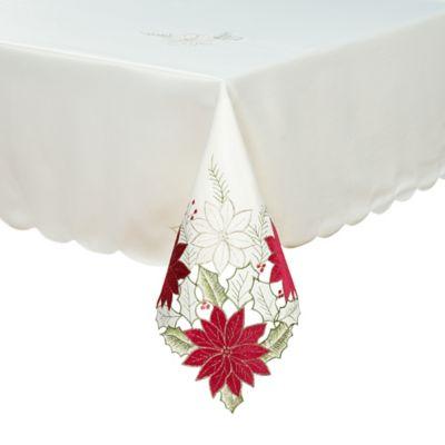 Leona Poinsettia Cutwork Table Linen Collection