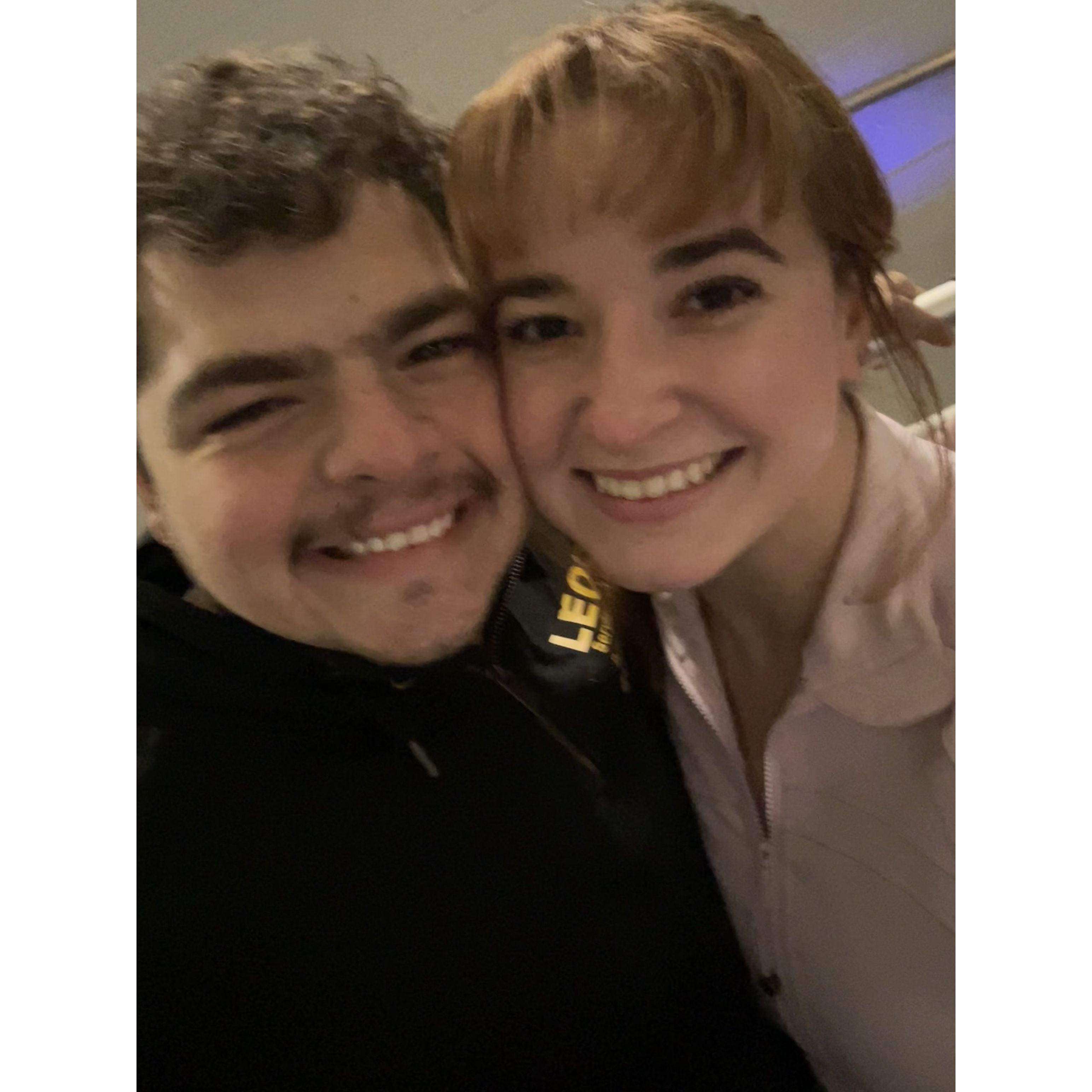 Going ice skating together for the first time