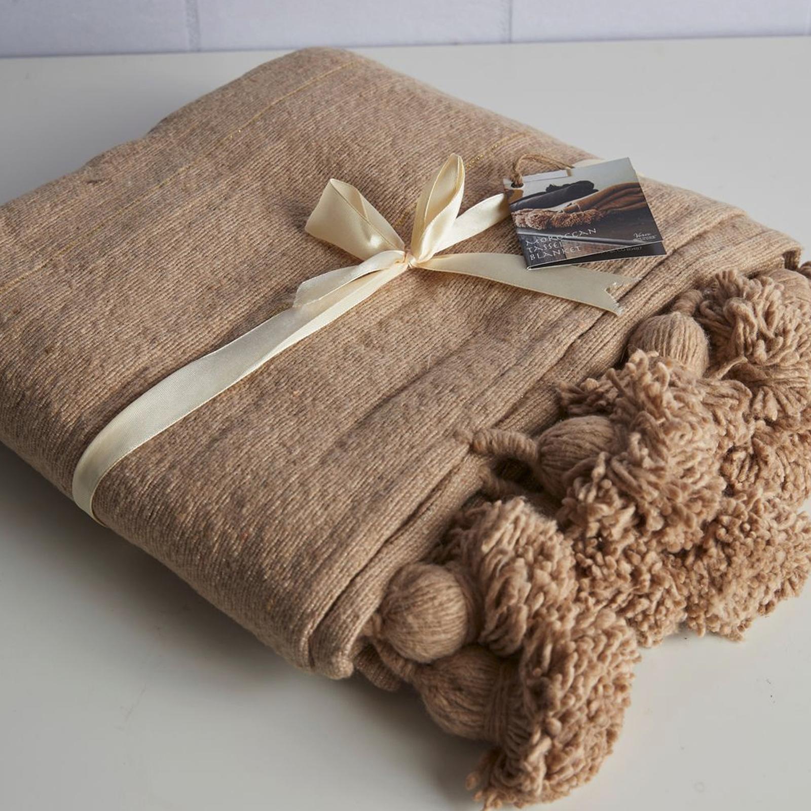 Moroccan Tasseled Wedding Blanket