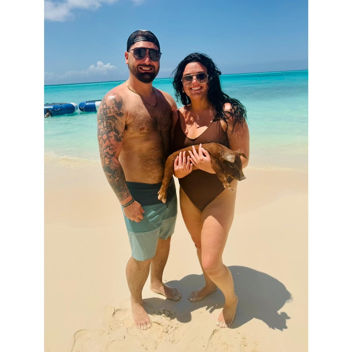 A couple of Bahama beach bums! Can you believe he got me on a cruise ship? True love.