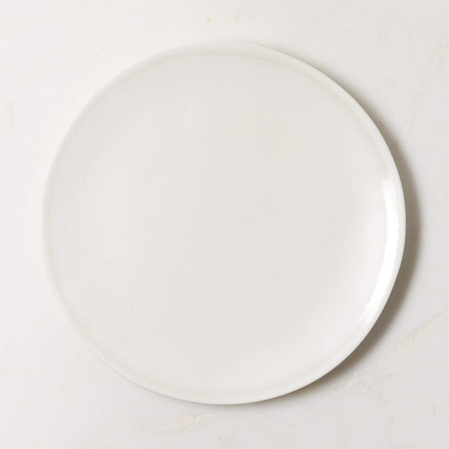 Hyacinth White Dinner Plate with Reactive Glaze