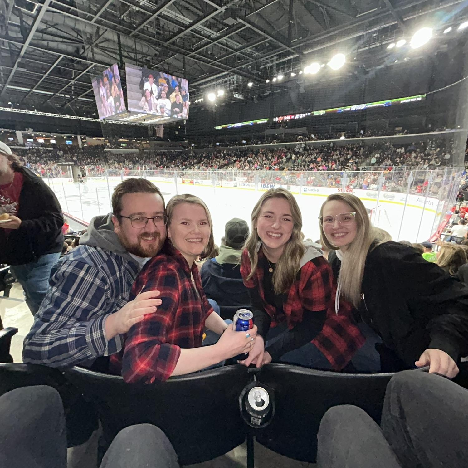 Erika’s first hockey game at the Indy Fuel with Elaine and Alex!